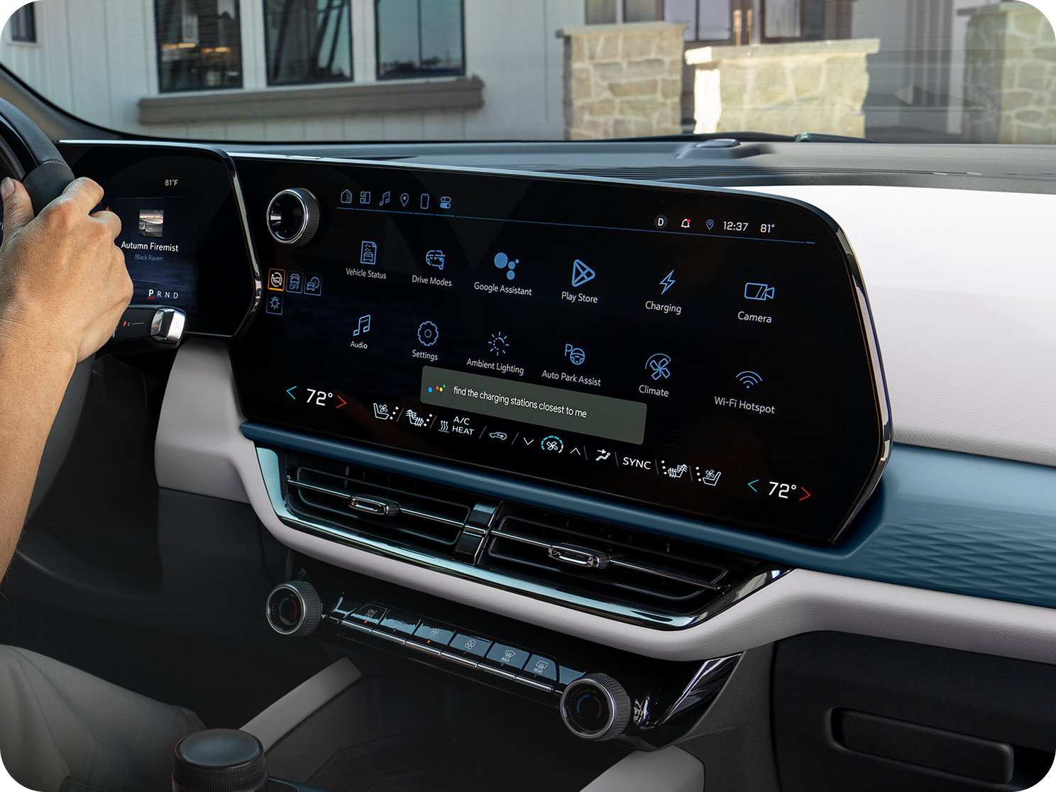 Close-up of the Google Built-in App on the Chevy Equinox Infotainment Screen 