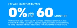 0% APR for 60 Months for Well-Qualified Buyers When Financed w/ GM Financial