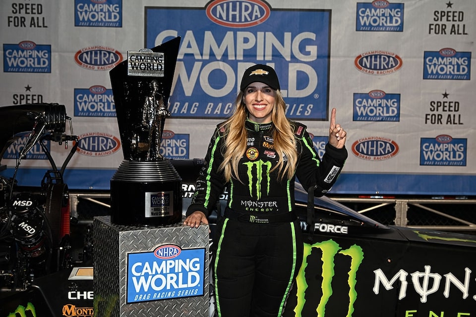 Brittany Force scored her second career Top Fuel championship piloting a Chevrolet dragster. Photo: Auto Imagery, Inc. 