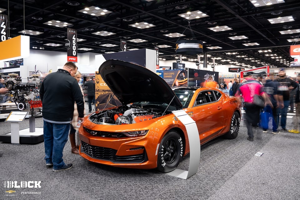 A major highlight of the Chevrolet Performance display at the 2022 PRI Trade Show was the 2023 COPO Camaro powered by a 632 cu.-in. Big-Block.