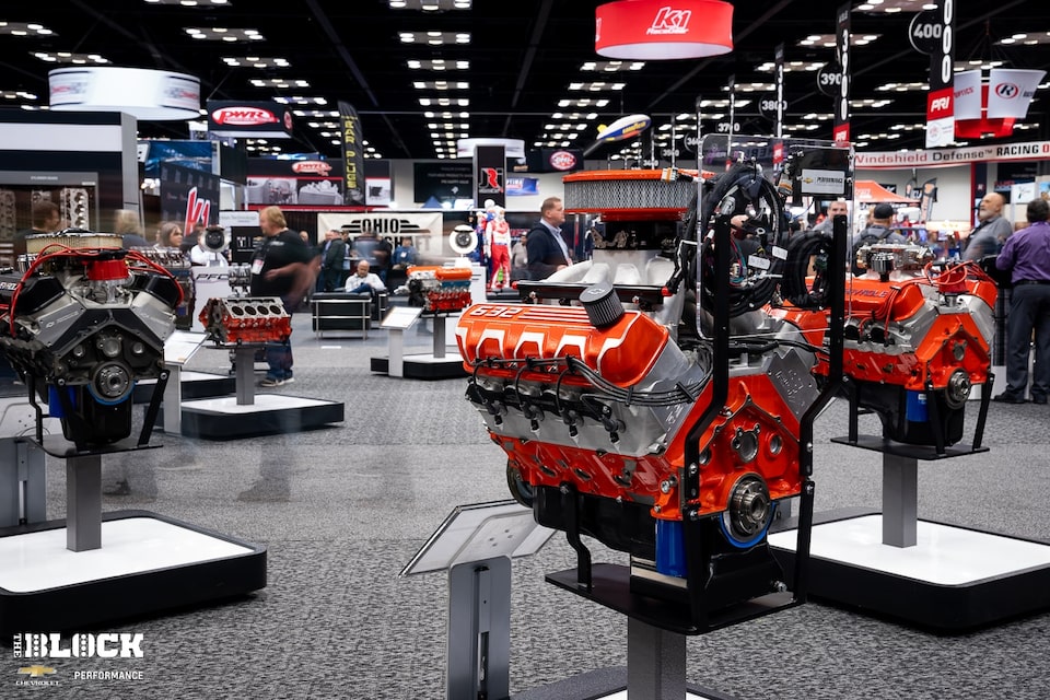 The Chevrolet Performance display featured a wide variety of engines and components.