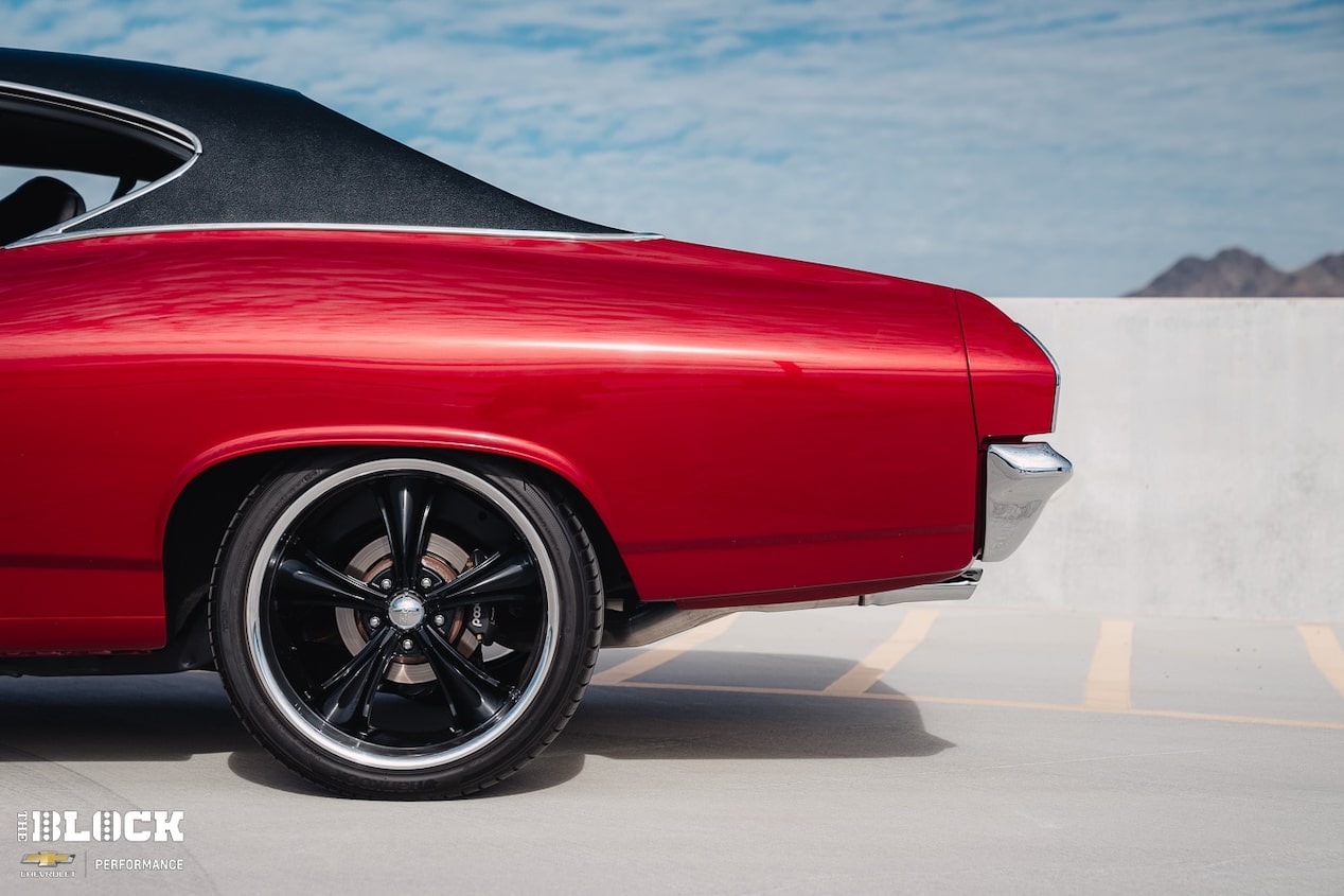 Twenty-inch wheels are on the Chevelle all the way around.