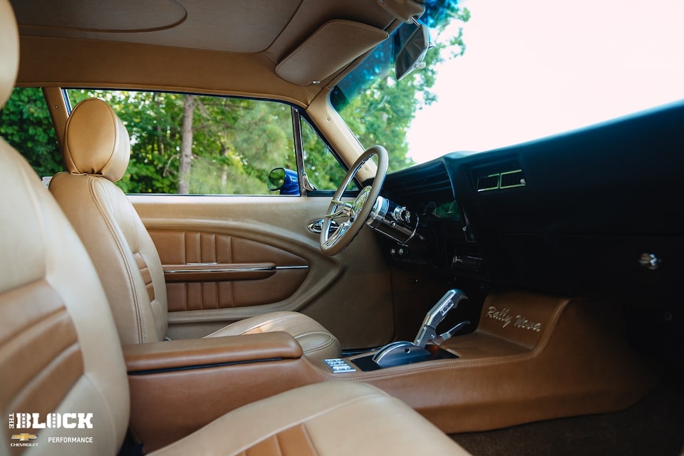 The interior of the 1972 Chevy Nova.
