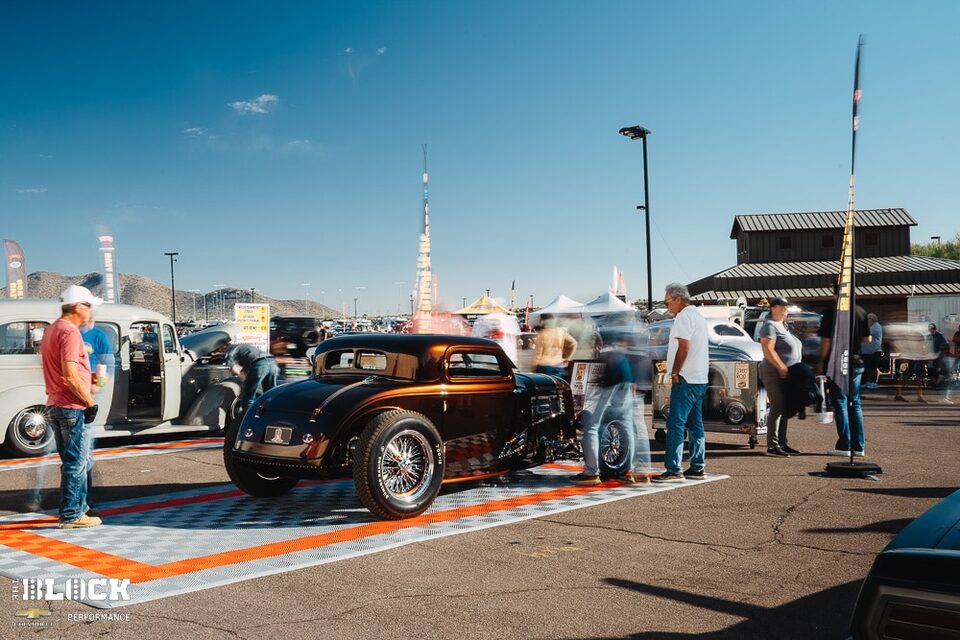 Troy Ladd from Hollywood Hot Rods won the Chevrolet Performance GM Retro Iron Builder of the Year award for a 1932 Ford powered by a Cadillac engine.