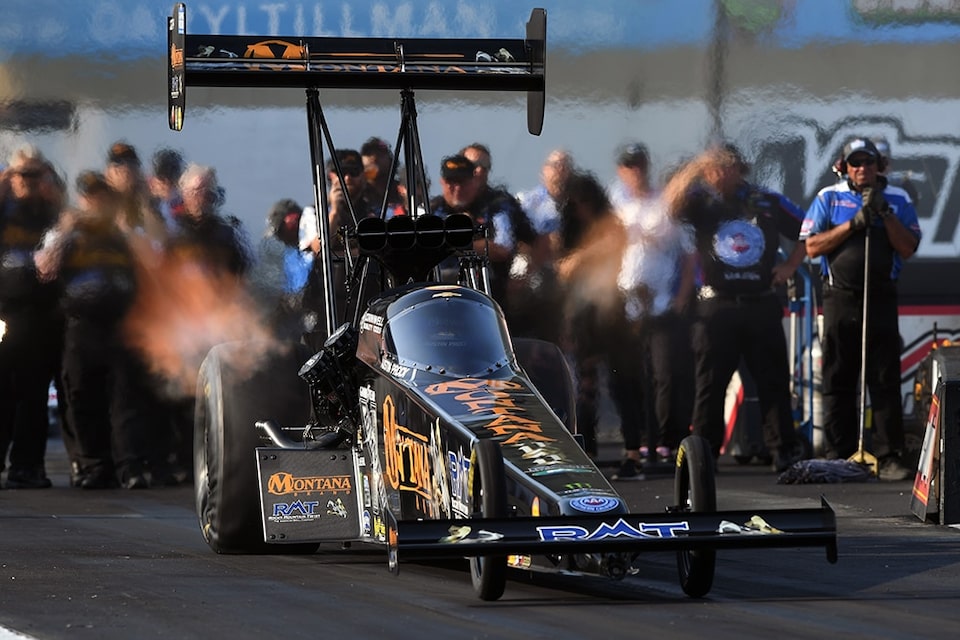 Austin Prock catapulted from 12th to sixth in Top Fuel points by scoring his victory of the season on Sunday.