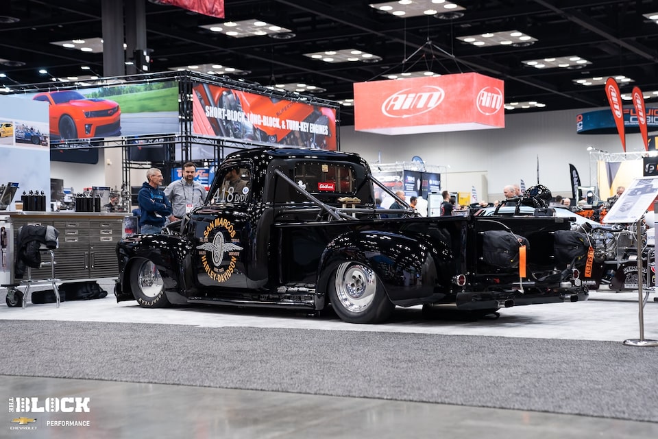 The truck was built by Johnson's Hot Rod Shop.