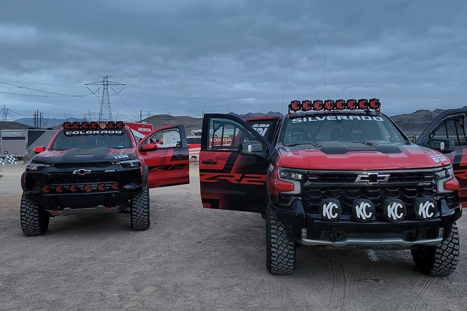 Hall Racing campaigns 2023 Chevrolet Colorado ZR2 and Silverado ZR2 off-road race trucks.