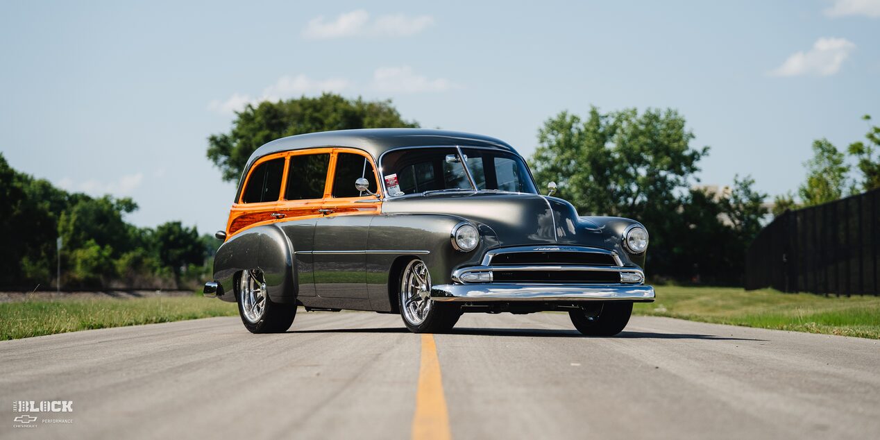 Front Side View of a Restored 1952 Chevrolet Deluxe Wagon