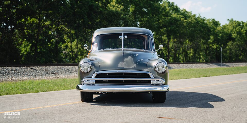 Front View of a Restored 1952 Chevrolet Deluxe Wagon