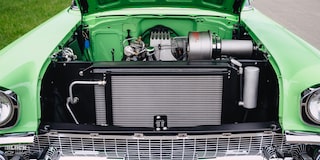A Head-On Shot of the Front Grille and Crate Engine on the 1957 Chevrolet Convertible