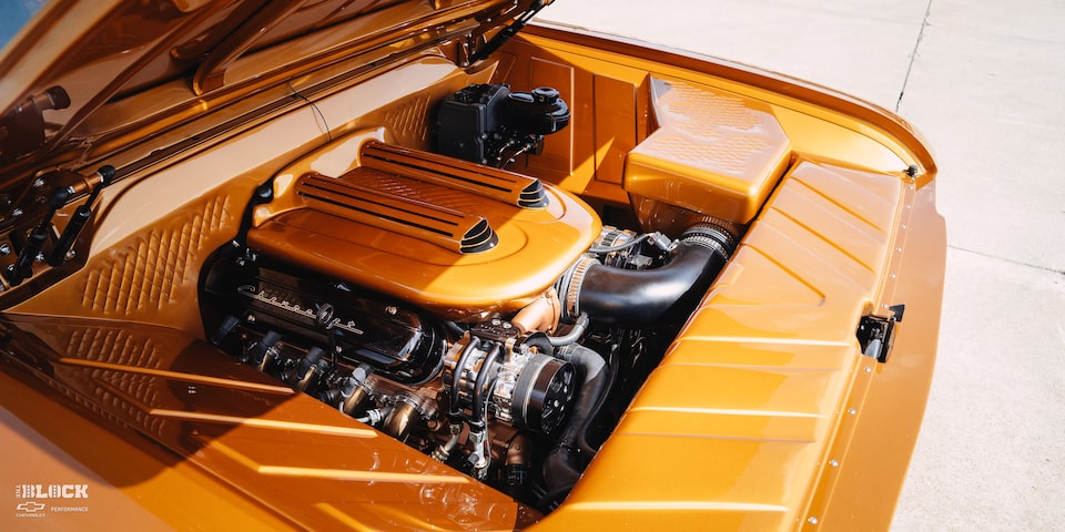 1966 Chevy C10 Custom Truck Left Side View Of Engine
