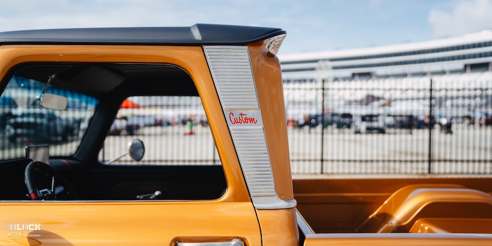 1966 Chevy C10 Custom Truck Close-Up Of Custom Badging On Drivers Side