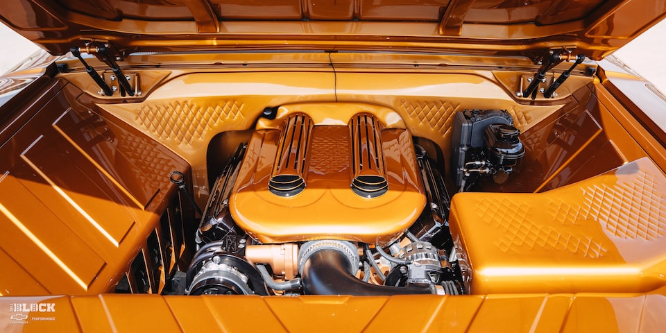 1966 Chevy C10 Custom Truck Front View Of Engine