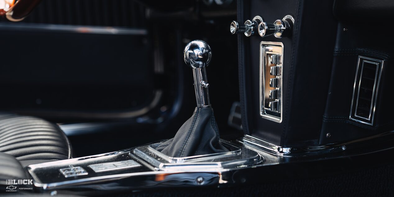 Close-up of the Gear Shifter From Front Seat Passenger's Perspective in a LT1-powered 1964 Chevy Corvette