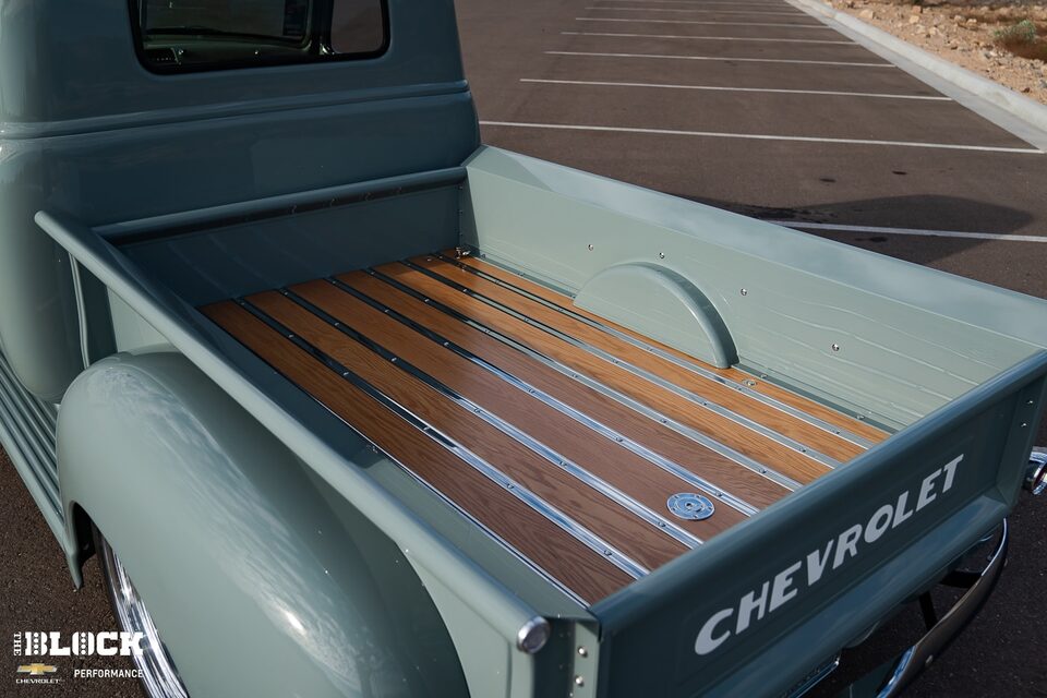 The truck features a raised floor Mar-K bed.