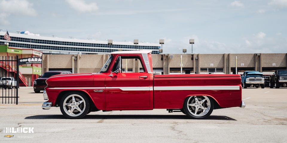 The truck began its life as a long-bed pickup; Killer Hot Rods & Customs was responsible for the overhaul.