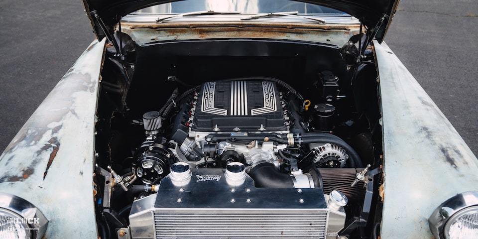 A 6.2L supercharged Chevrolet Performance LT4 crate engine* sits under the hood of the car.