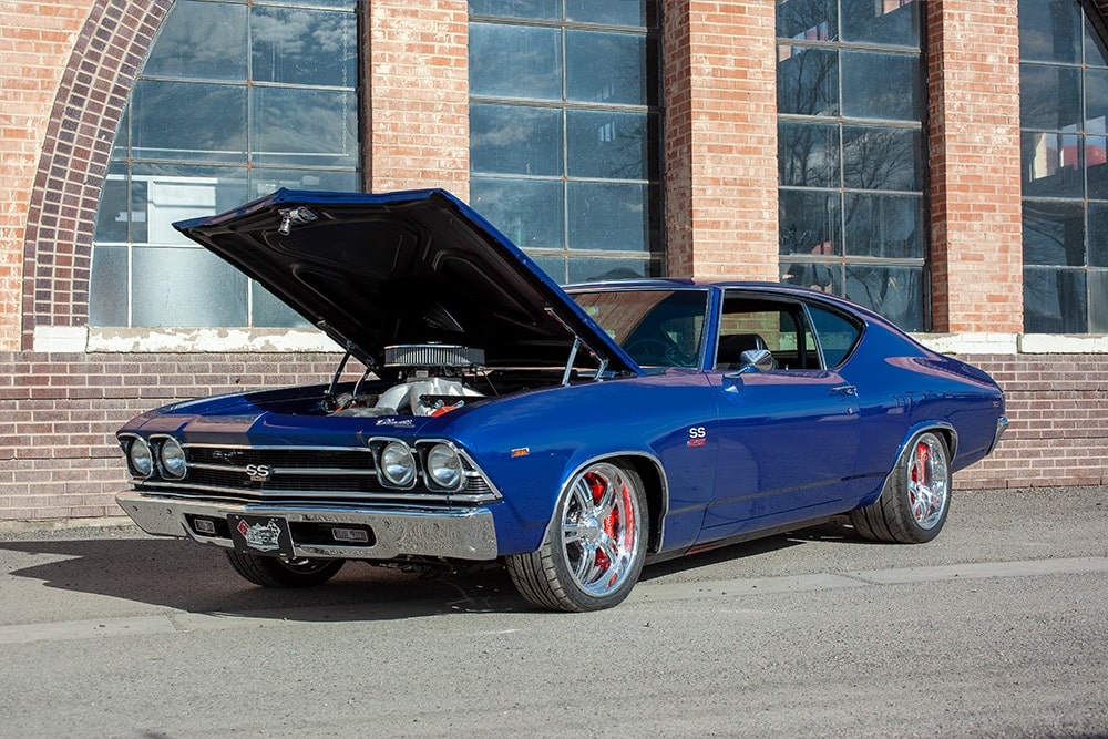 Mile High Muscle owners Jeff Wiliams and Jared Gastineau have worked hard to make the Chevelle look like it could have been bought in 1969. Note the custom "632" badges.