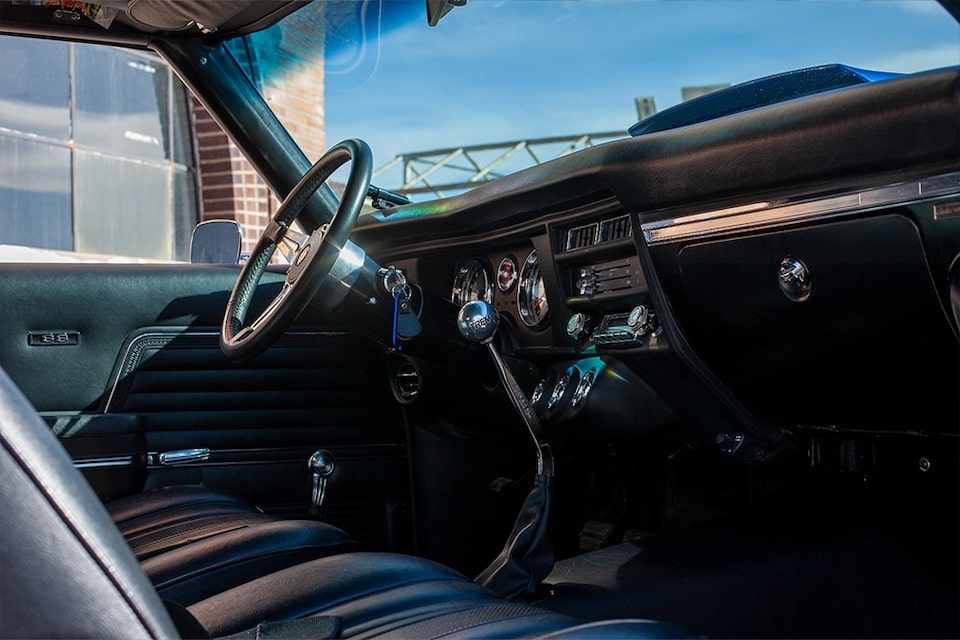 The Mile High Muscle Team added bucket seats and some updates to the dash, but much of the interior is similar to how it looked in 1969.