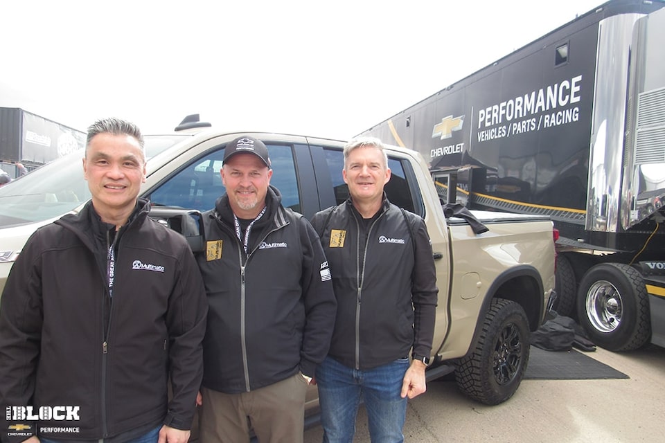 (From left) Hao Wang, John Sillanpaa and David Meyer of Multimatic.