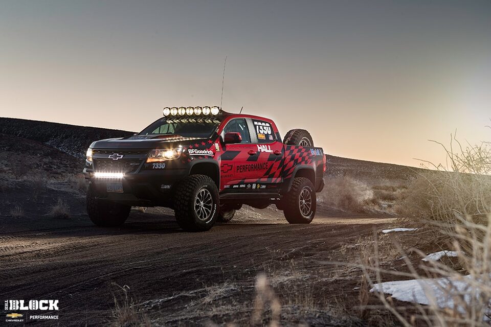 Dom Lester works closely with Hall Racing to both help build production trucks and to test and validate off-road parts. Photo by Chevrolet.