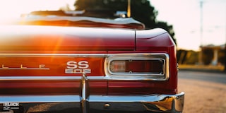 Close-up View the SS and 502 Badging on a 1966 Chevrolet Chevelle SS Convertible