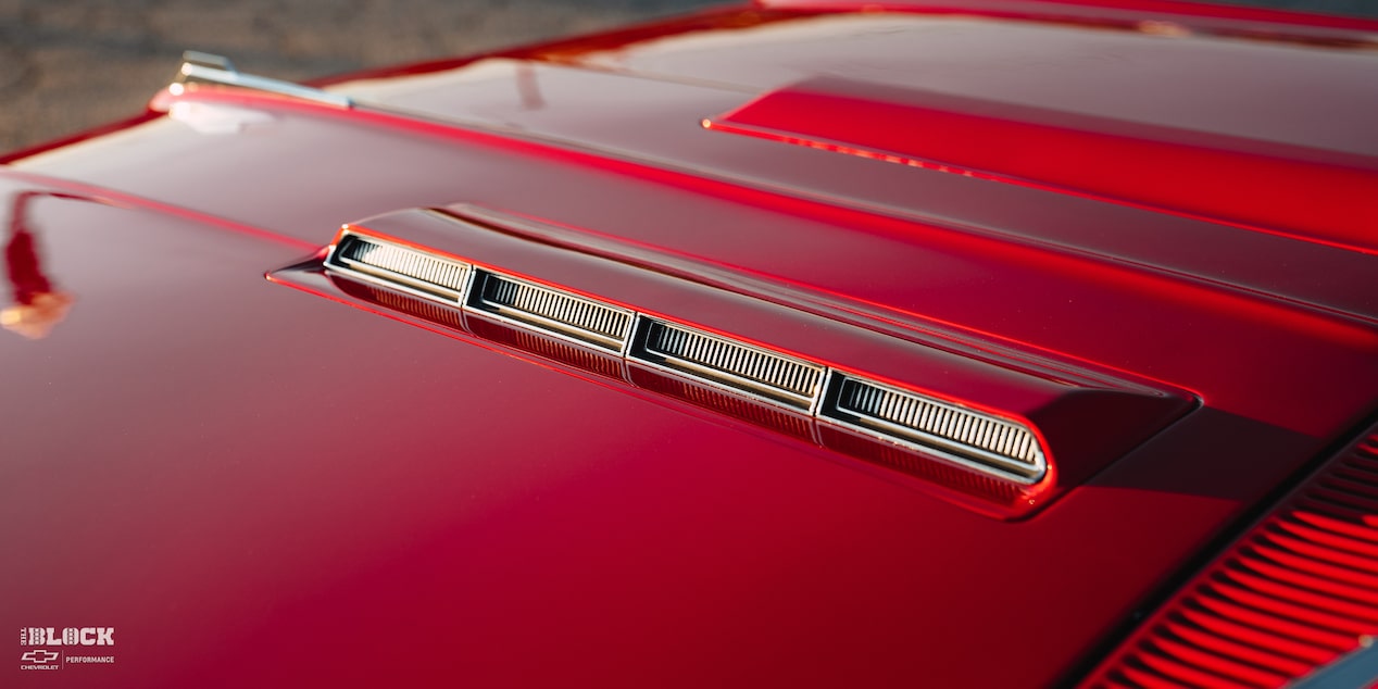 Close-up View the Hood Louvers on a 1966 Chevrolet Chevelle SS Convertible
