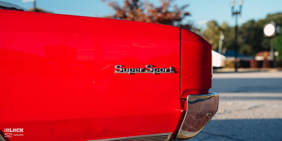 Close-up View the Super Sport Badging on a 1966 Chevrolet Chevelle SS Convertible