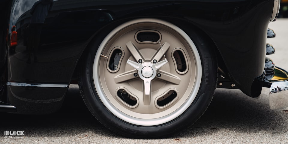 Close-up of the Wheel on David Pilgrim's 1952 Chevrolet Suburban