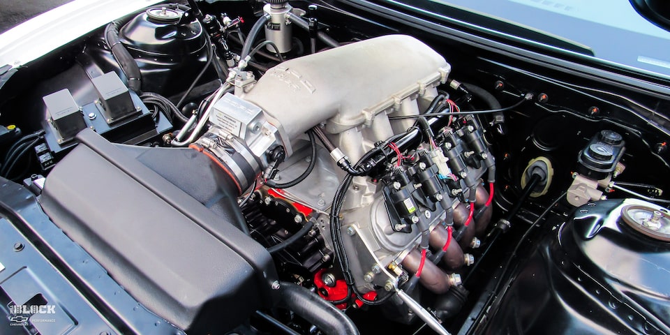 Front Three-Quarters View of the Engine Bay in Jerry Noonan's COPO Camaro