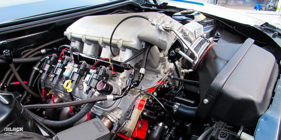 Front Side View of the Engine Bay in Jerry Noonan's COPO Camaro