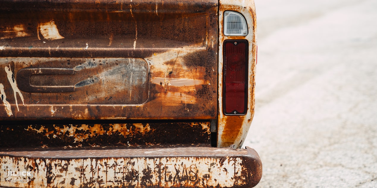 Close-Up of Taillight on a GMC Truck