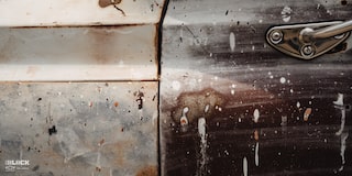 Close-Up of Old Paint on Dwight Ward’s 1971 GMC C15 Truck
