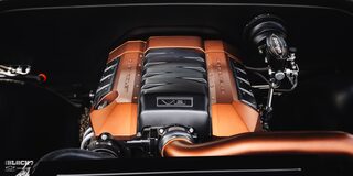 Close-Up Front View of a Chevrolet V8 LS3 Engine