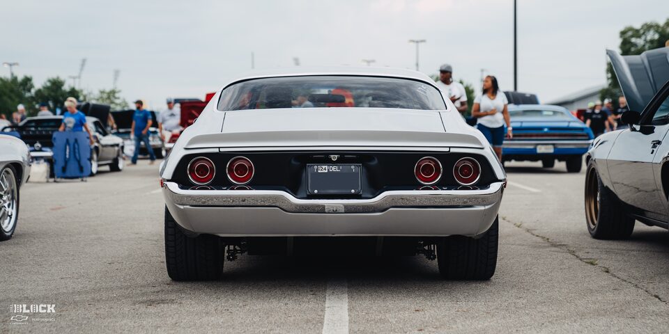 Rear View of a Second-Gen Chevrolet Camaro at an Auto Show