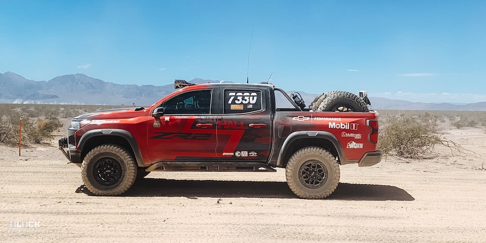 Side View of a Off-Roading Chevy ZR2 Truck in the Desert