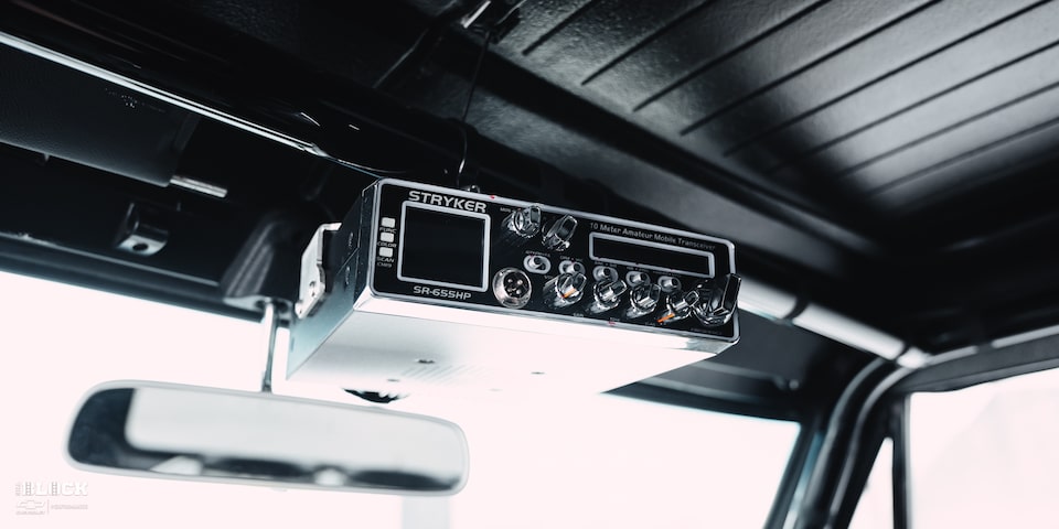 Close-up of a Mobile Transceiver in a 1970 Chevy K5 Blazer
