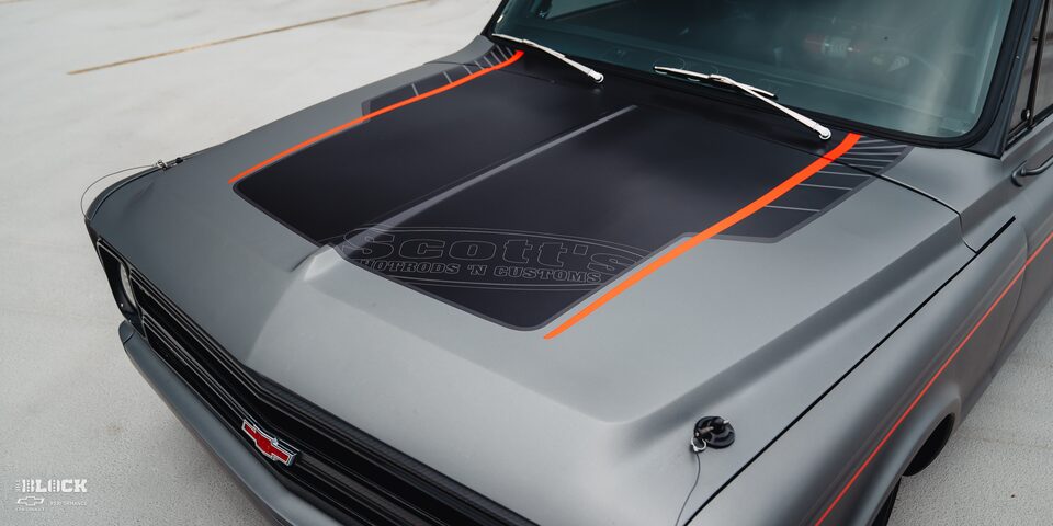 Close-up of the Hood on a 1970 Chevy K5 Blazer