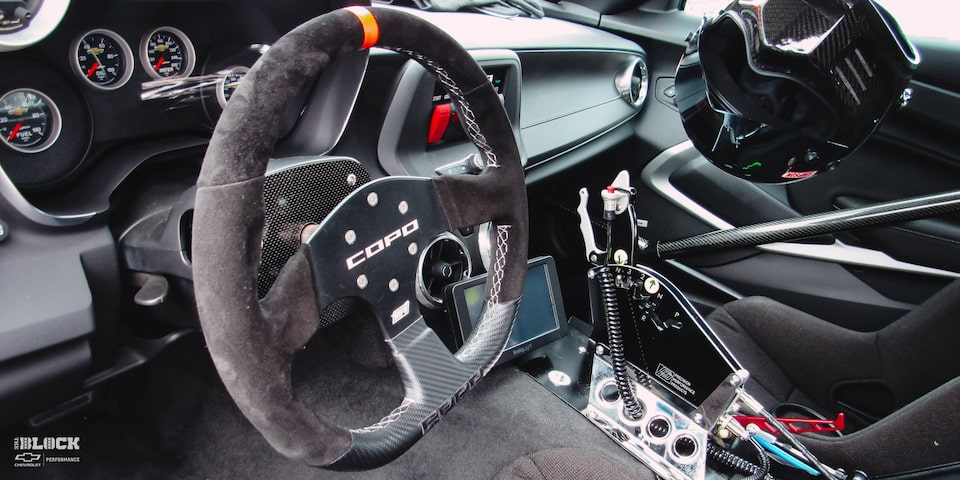 Closeup of the Driver's Seat in Richard Ingram's Red Copo Camaro