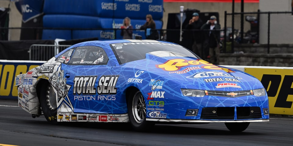 Matt Hartford bested Kyle Koretsky in Pro Stock in all-Camaro SS final round.
