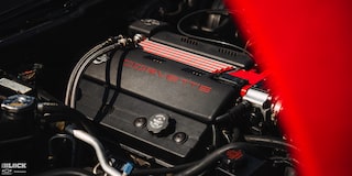 Close-up of a LT4 Engine With "CORVETTE" Written on It in Red Letters