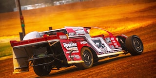 Al Hejna Races at the 2023 USRA Modified Track Championship at Mason City Motor Speedway in Iowa.