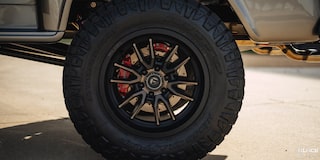 Close-up of the Rear Black Tire of a 1958 Chevy Apache Pickup Truck