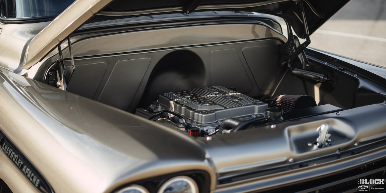In the truck, the LT4 is part of a Chevrolet Performance Connect & Cruise Crate Powertrain System.