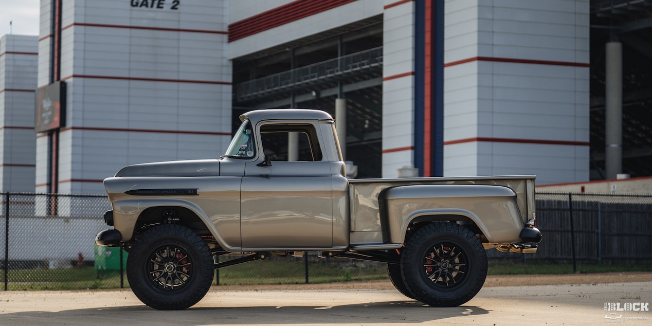 The Apache sits on a Roadster Shop chassis designed for trucks and SUVs.