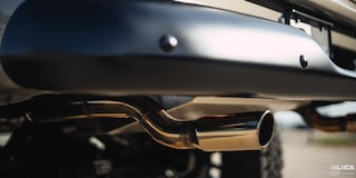 Close-up of a Fuel Exhaust Shining Underneath the 1958 Chevy Apache Pickup Truck