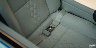 Close-up of the Seatbelt on a Seat Inside a 1968 Chevy Camaro