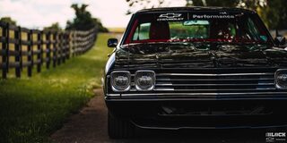 Close-up View of the Front of a 1969 Chevy Chevelle Viewed from the Right Side of the Frame