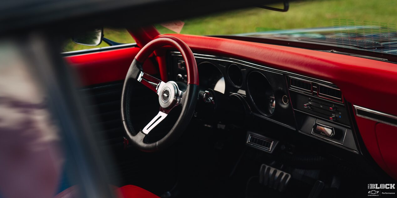 Viewing the Front Interior of 1969 Chevy Chevelle through the Left Window