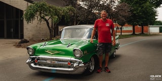 Scott Nickoli Poses in Front of His Synergy Green 1957 Chevrolet Sedan Delivery